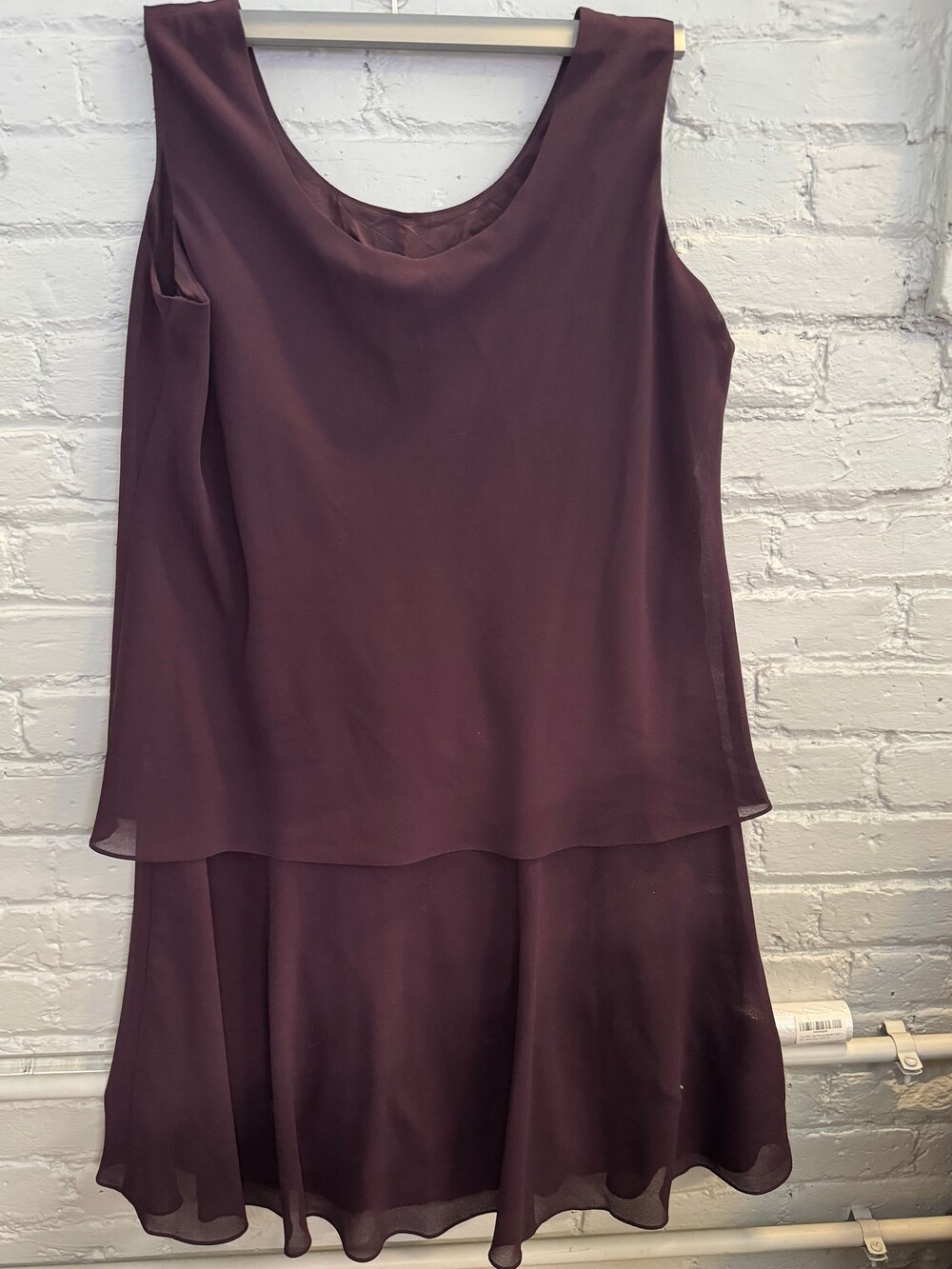 R & M Richards Sleeveless Purple Chiffon Dress Size 18 Layered